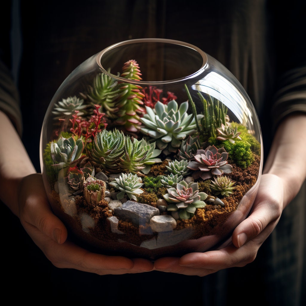 DIY Terrarium kit For Succulents Cacti Bonsai Plants Step by Step Guide